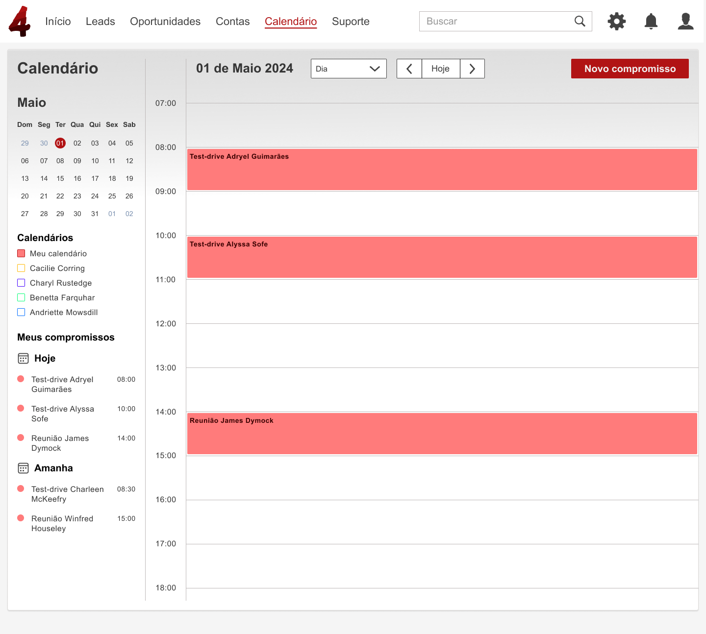 Alta fidelidade — Calendário visão dia